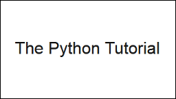 Python Tutorial